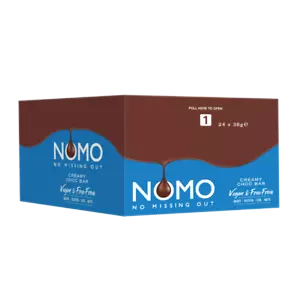 Nomo Creamy Vegan Chocolate 38g Bar Dairy Gluten Eggs & Nut Free 24 Case - Picture 1 of 2