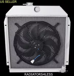 CHAMPION 3 ROW ALUMINUM RADIATOR 16" FAN 49-52 DODGE PLYMOUTH CHRYSLER SEDAN CAR - Foto 1 di 3