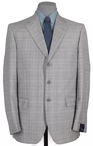 NWT_GIANLUCA BY ISAIA_HAND_FINISHED_SUPER 120 GRAY & LAVENDR GLENPLAID 42R 12451 - Picture 1 of 4