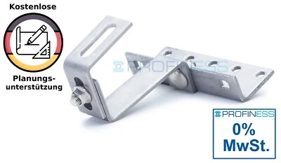 PROFINESS GMBH 0% MwSt. Profiness Dachhaken 3fach verstellbar für Ziegeldach Edelstahl PV Solar