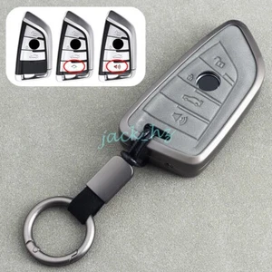 For BMW G20 G30 F15 F48 G01 G05 G07 Metal Leather Key Fob Cover Case Keychain - Picture 1 of 11