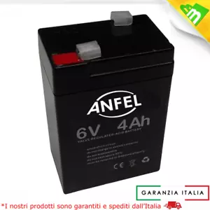 BATTERIA AL PIOMBO RICARICABILE 6V 4AH YAMADA PER LAMPADA EMERGENZA BEGHELLI - Foto 1 di 2