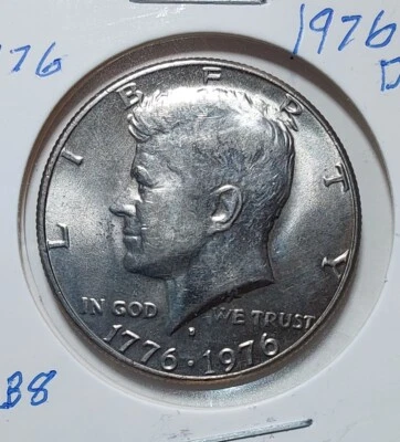 1976-Kennedy Half Dollar Error- Filled In "D" Mint Mark Extra Fine - Image 1 of 2