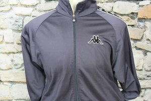 KAPPA Men's Warm Up Jacket Zip Front Side Pockets Gray with Embroidered Sleeve M - Picture 1 of 10