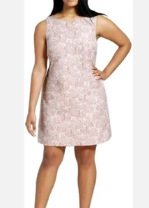 Victoria Beckham Blush Paisley Jacquard Sleeveless Shift Dress - Picture 1 of 20