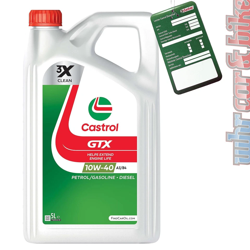 Castrol Motoröl 10W-40 GTX A3/B4 5L VW 50101 50500 MB 226.5 229.3 Renault Fiat - Bild 1 von 1