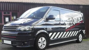 Side Bars + White LEDs For Volkswagen T5 Transporter Caravelle 2004-2015 SWB - Picture 1 of 8