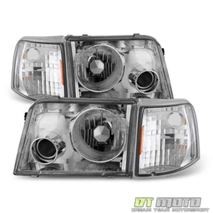 1993-1997 Ford Ranger Headlights+Corner Signal Lamps w/Build-In Fog Lights 93-97 - Picture 1 of 5