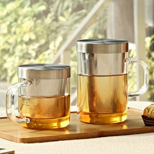 Glass Tea Infuser Mug / Loose Leaf Teapot with Strainer 350-500ml (Samadoyo)