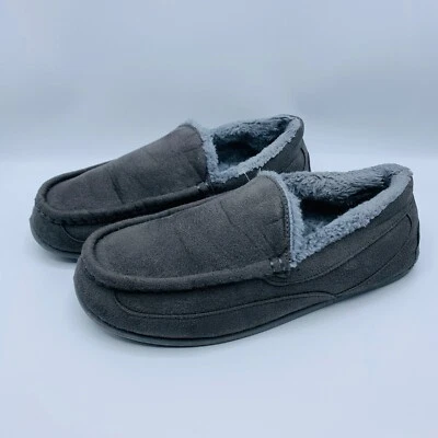 Zapatos sin cordones de piel sintética gris oscuro DEER STAGS Slipperooz para hombre Foto 1 de 4