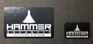 • HAMMER ADVANCED WEAPONS SYSTEMS • 3" METALLIC SILVER PROP DECALS • IRON MAN • - Picture 1 of 8