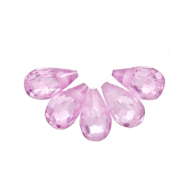 Briolette 10 pequeñas circonitas circonitas 3x5 mm rosa #64759 Foto 1 de 1