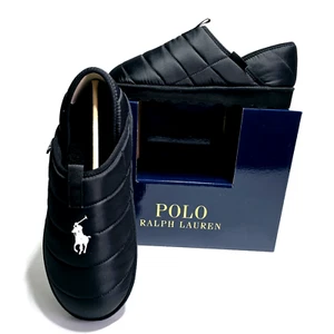 Polo Ralph Lauren Men's Slippers Black Everett Slippers New - Picture 1 of 17