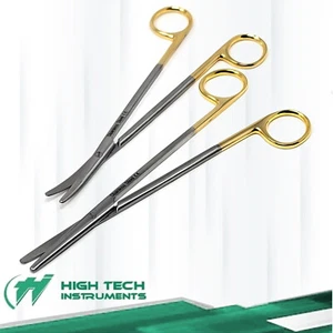 Tijeras de disección Metzenbaum rectas y curvas de acero inoxidable 7" mango dorado - Imagen 1 de 3