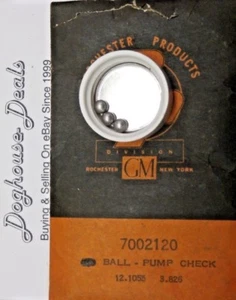 7002120 GM Rochester Carburador Bomba Check Ball, Juego de 3, 3,96 mm / 0,156" Diámetro - Imagen 1 de 1