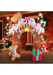 10FT Tall Jumbo Gingerbread Archway Inflatable Decoration - Picture 1 of 1