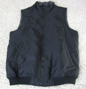 Chaps Men's Sleeveless Black Fleece Lined Full Zip Vest Jacket Men's Size Medium - Picture 1 of 12