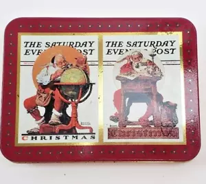 CARTE DA GIOCO POSTALI NORMAN ROCKWELL NATALE SABATO SERA - Foto 1 di 4