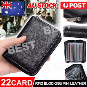 RFID Blocking Mini Leather 22 card Wallet Business Case Purse Credit Card Holder - Picture 1 of 9