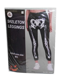 Leggins esqueleto talla M/L para adultos, accesorio de disfraz de teatro de Halloween, dedos abiertos - Imagen 1 de 4