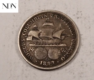Medio dólar exposición colombiana 1893 - 90 % plata - #H818 - Imagen 1 de 3