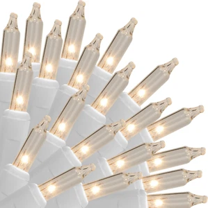 Christmas Lights Indoor Outdoor, 33 FT 150 Count Clear White Wire Incandescent M - Picture 1 of 8
