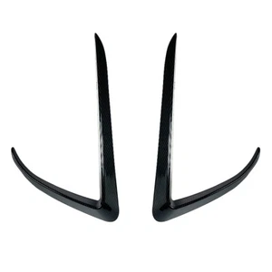 Carbon Style Front Bumper Side C Canards Covers Trims For Tesla Model 3 2017-23 - Picture 1 of 6