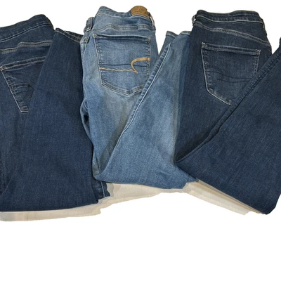 Lot Of 3 American Eagle Next Level Stretch High Rise Jegging Jeans Sz 12 Reg - Image 1 of 4