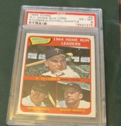1965 Topps #3 AL Home Run Leaders PSA 6 Foto 1 de 2
