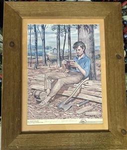 Impresión enmarcada antigua/de colección “The Young Lincoln” de William Conn, 10”x13” - Imagen 1 de 1