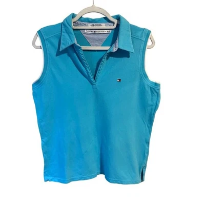 Tommy Hilfiger Mujer Aqua Polo Preppy Tenis Sin Mangas Top Talla XL Activo Foto 1 de 4