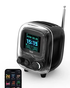 Tiivoo-2 Altoparlante Bluetooth Portatile con Radio FM,Pixel Art Retrò Mini Piccolo... - Foto 1 di 7