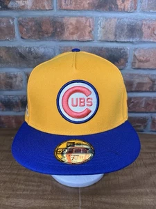 New Era San Chicago Cubs Mütze A-Frame Side Logo Gold Blau 59Fifty 7 1/2 - Bild 1 von 7
