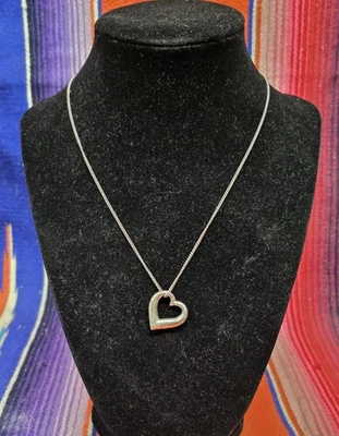 Кулон и ожерелье James Avery из стерлингового серебра 925 пробы с открытым сердцем плавающее сердце 17 дюймов - Изображение 1 из 4