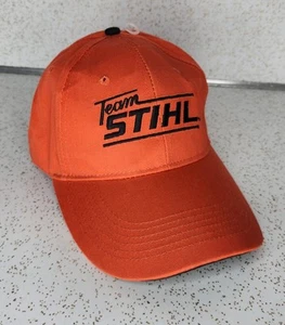 Team Stihl Outdoors Strapback Hat Adjustable Blaze Orange Cap OSFA New - Picture 1 of 7