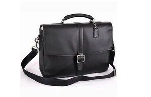 New Coach Lexington Black Leather Flap Business Briefcase F71073 Travel Laptop - Picture 1 of 4