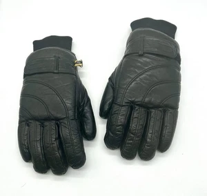 Guantes de invierno vintage Kombi de cuero negro para moto de nieve al aire libre cálidos para hombre talla única - Imagen 1 de 10