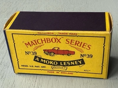 MATCHBOX MOKO LESNEY 39A VINTAGE CAJA ORIGINAL PARA FORD ZODIAC CONVERTIBLE Foto 1 de 4