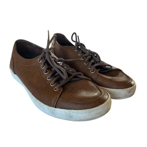 L.L. Bean Mens Sz 8.5 Brown Leather Mountainville Lace Up Leather Sneaker Shoes - Picture 1 of 7