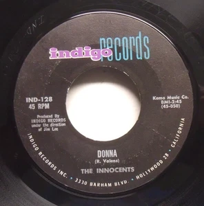 The Innocents - Donna - 1961 Vocal Group 45 on indigo - Picture 1 of 2
