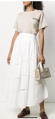 Brunello Cucinelli A-line cotton maxi skirt Size 38(IT) New With Tag Foto 1 de 4