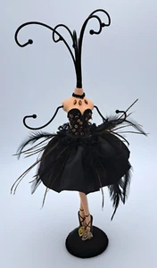 Dress Mannequin Jewelry Holder Feathered Ballerina Dress Earring Necklace Stand - Picture 1 of 7