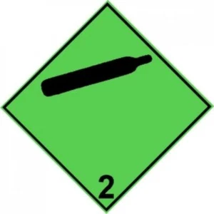 Gefahrgutaufkleber für Tauchflaschen 10x10cm Gefahrgutklasse 2 - Bild 1 von 1