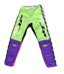 VTG JT Racing USA Colorful Motorcross BMX Pants Size 28 - Picture 1 of 8