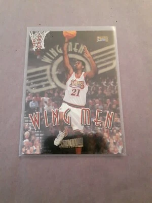 98-99 Stadium Club Larry Hughes Wing Men Rookie Rc #w19 Sixers - Image 1 of 2