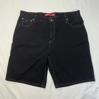 Pantalones Cortos Tommy Hilfiger Jeans Negros Y2K Sueltos Años 90 De Colección - Talla 42 Foto 1 de 4