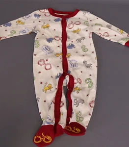 Harry Potter Classic Symbols Infant Bodysuit Pajamas Long Sleeve 6-9 M, Cream - Picture 1 of 4