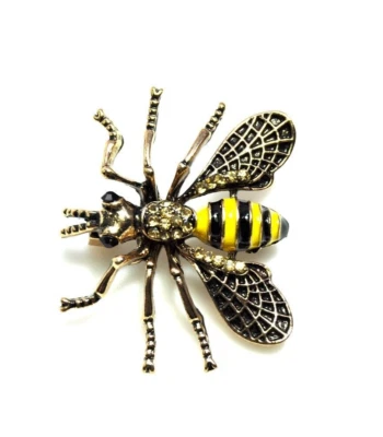 Broche avispa abeja broche prendedor joyería de moda broches insectos regalo amante de las abejas Foto 1 de 4