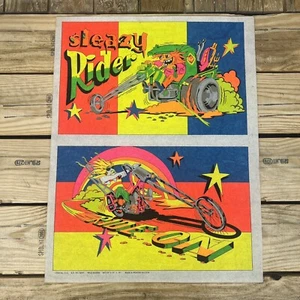 Vintage "Wild Riders” Set Of 2 Motorcycle 10” X 16” Neon Blacklight Poster RARE - Picture 1 of 4