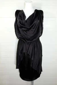 Lanvin Black Evening Dress Open Shoulder Hourglass Ete 2010 Viscose Silk 36 - Picture 1 of 7
